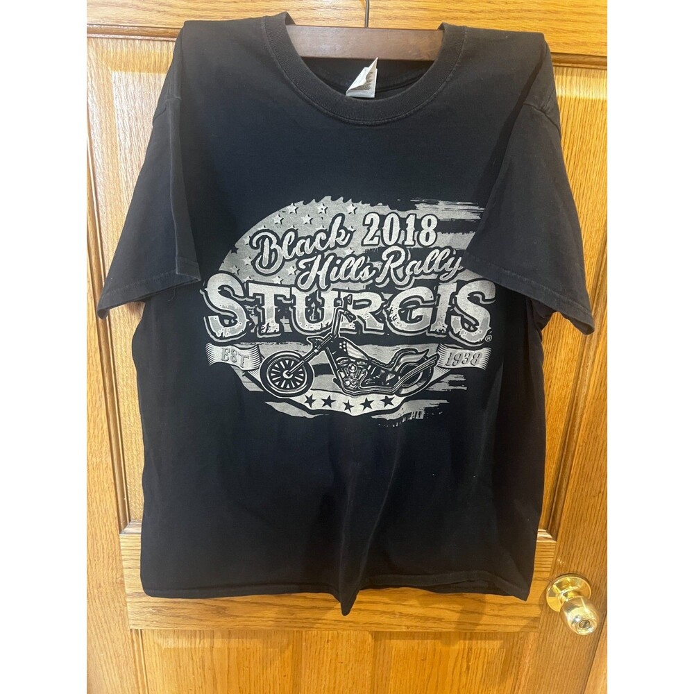2018 Sturgis Motorcycle Rally T-Shirt - Black - Large 100% cotton